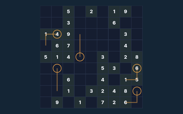 Arrow Sudoku playing interface